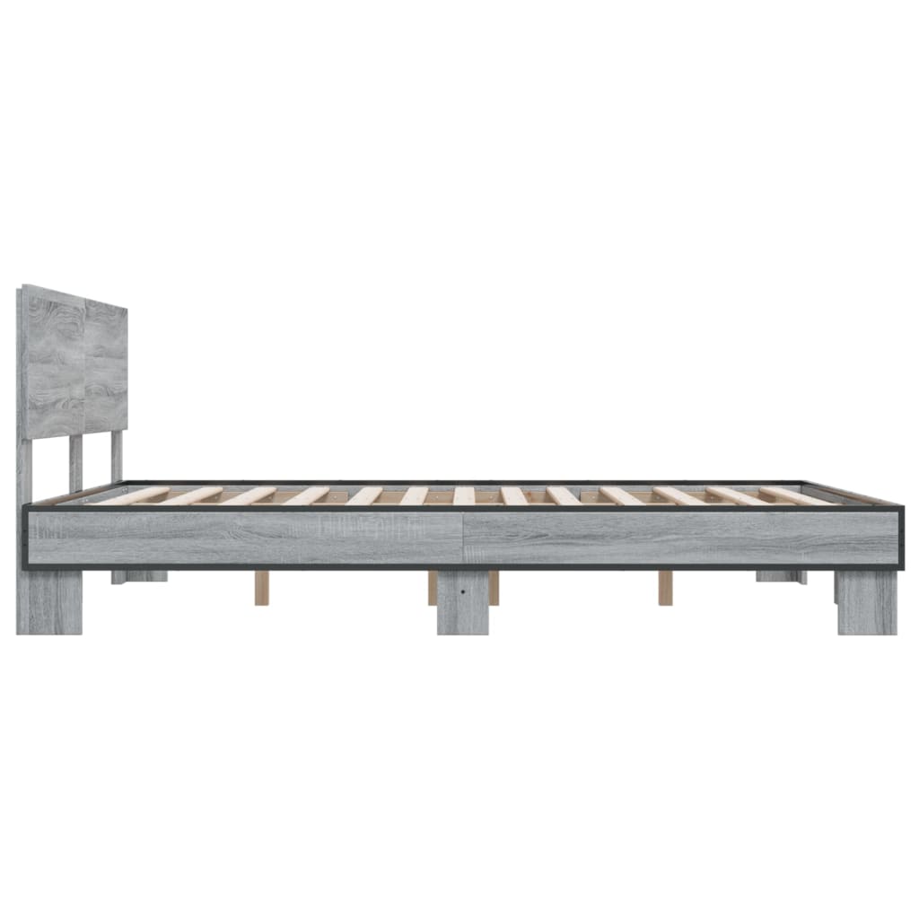 Okvir za krevet boja hrasta 150x200cm konstruirano drvo i metal