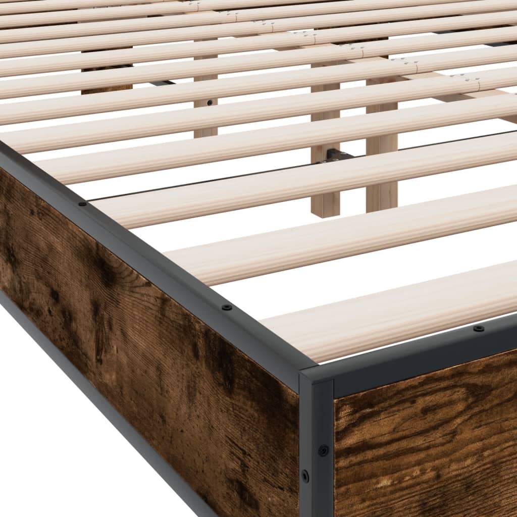 Okvir kreveta boja hrasta 140x200 cm konstruirano drvo i metal