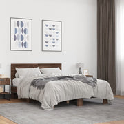Okvir kreveta smeđi hrast 140x200cm konstruirano drvo i metal
