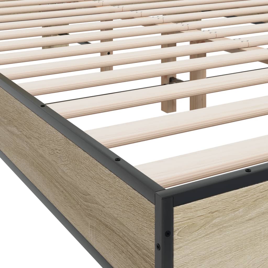 Okvir kreveta boja hrasta 120x200 cm konstruirano drvo i metal