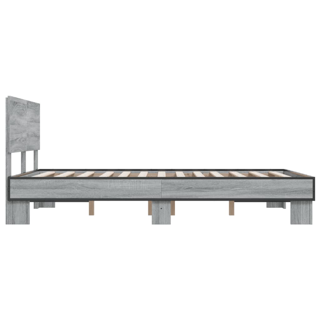 Okvir kreveta boja hrasta 120x200 cm konstruirano drvo i metal