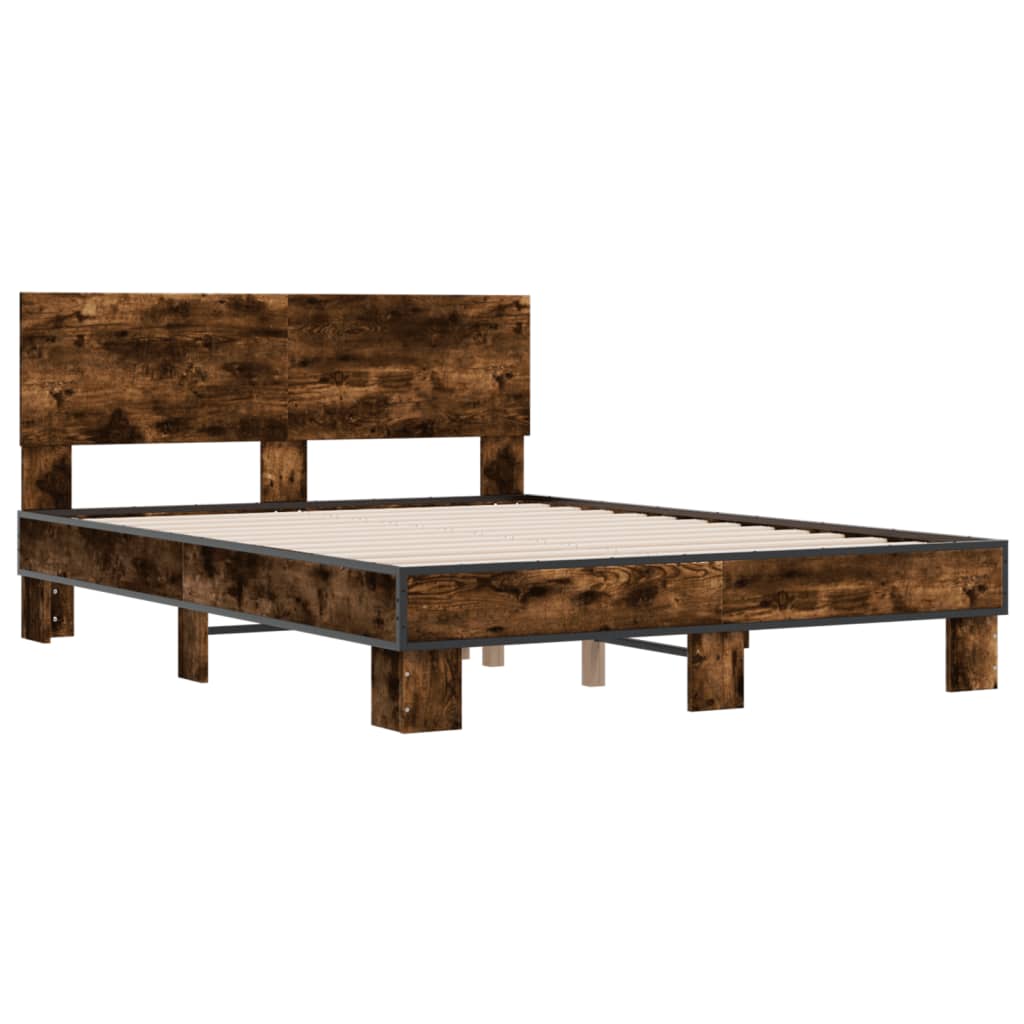 Okvir za krevet boja hrasta 120x190cm konstruirano drvo i metal