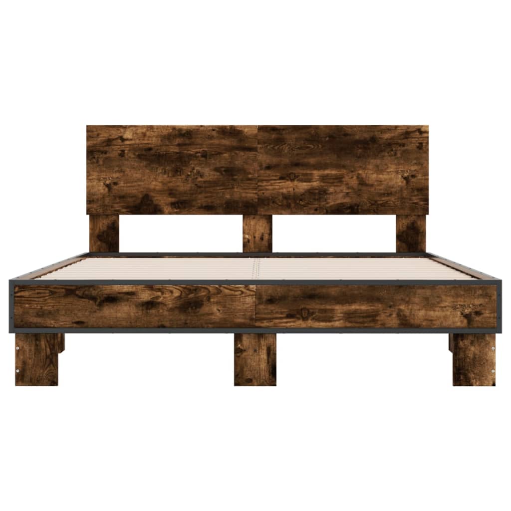 Okvir za krevet boja hrasta 120x190cm konstruirano drvo i metal