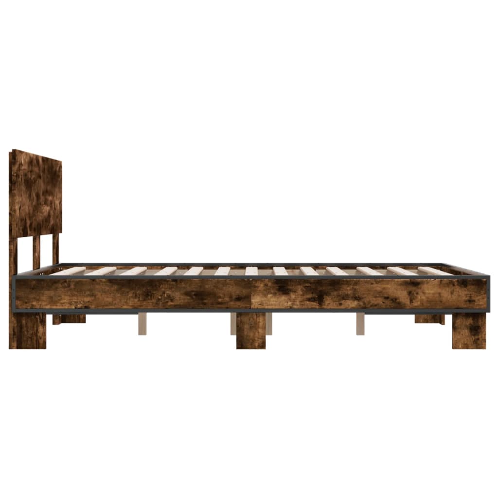 Okvir za krevet boja hrasta 120x190cm konstruirano drvo i metal