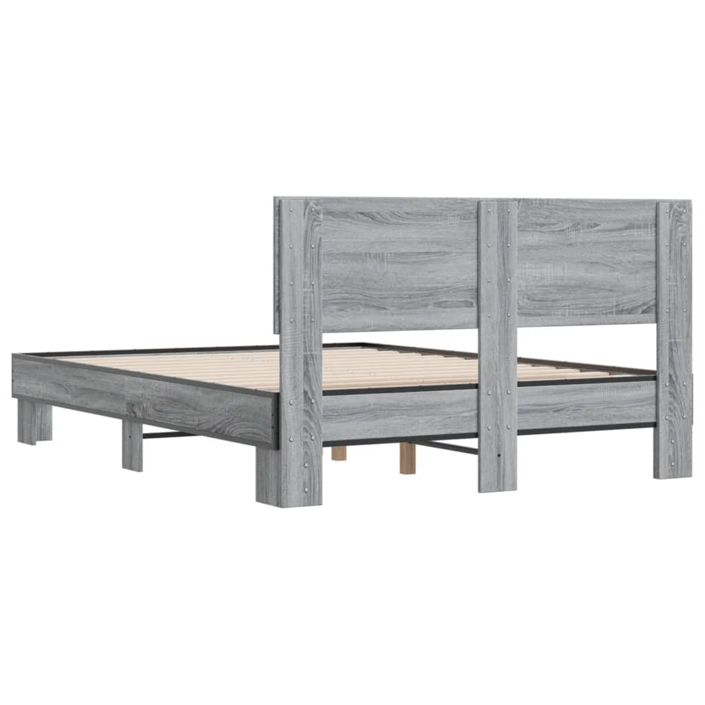 Okvir kreveta boja hrasta 135x190cm konstruirano drvo i metal