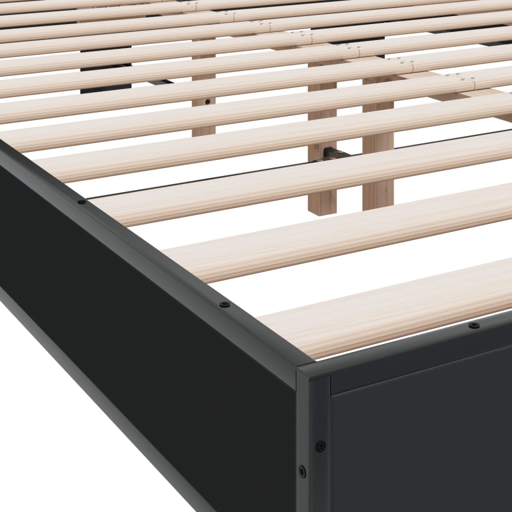 Okvir za krevet crni 140x190 cm konstruirano drvo i metal