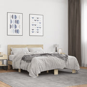 Okvir za krevet boja hrasta 140x190cm konstruirano drvo i metal