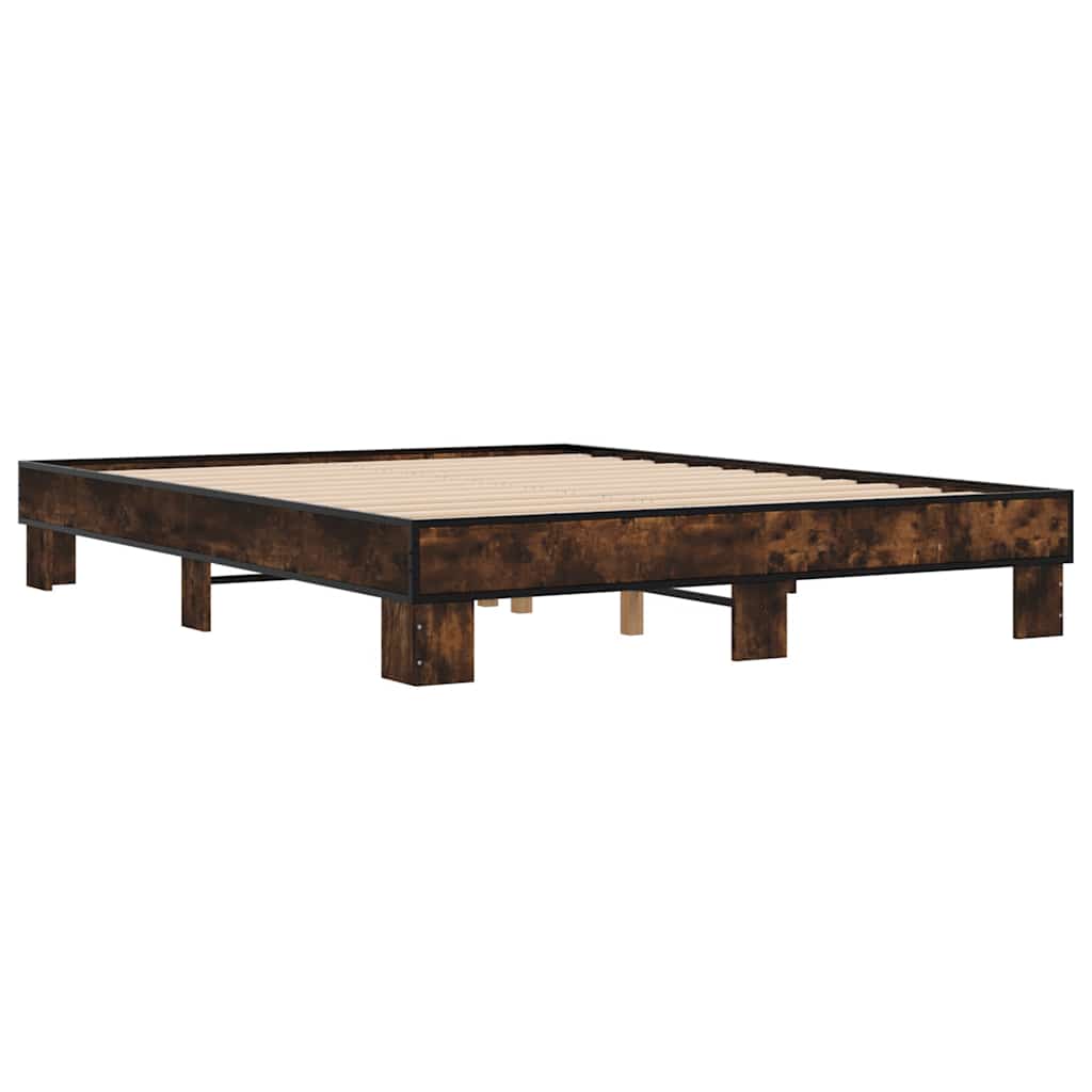 Okvir za krevet boja hrasta 150x200cm konstruirano drvo i metal