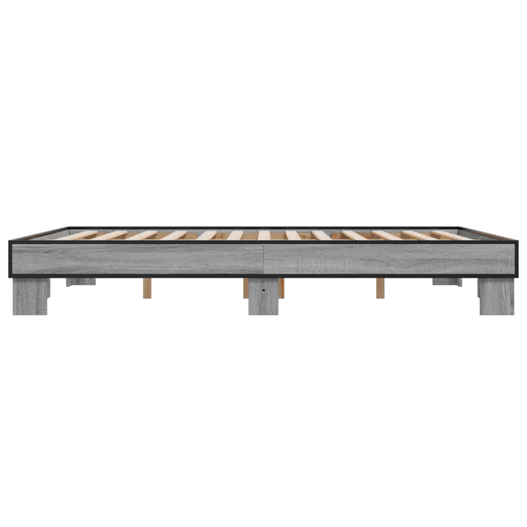 Okvir za krevet boja hrasta 150x200cm konstruirano drvo i metal