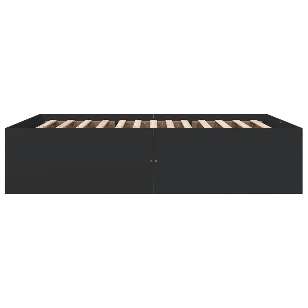 Okvir za krevet crni 160x200 cm konstruirano drvo