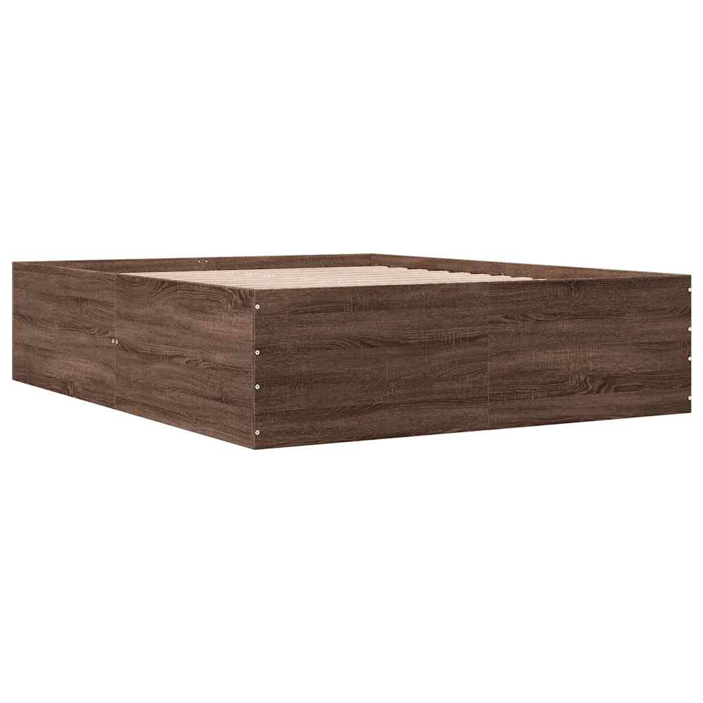 Okvir za krevet smeđi hrast 150 x 200 cm konstruirano drvo