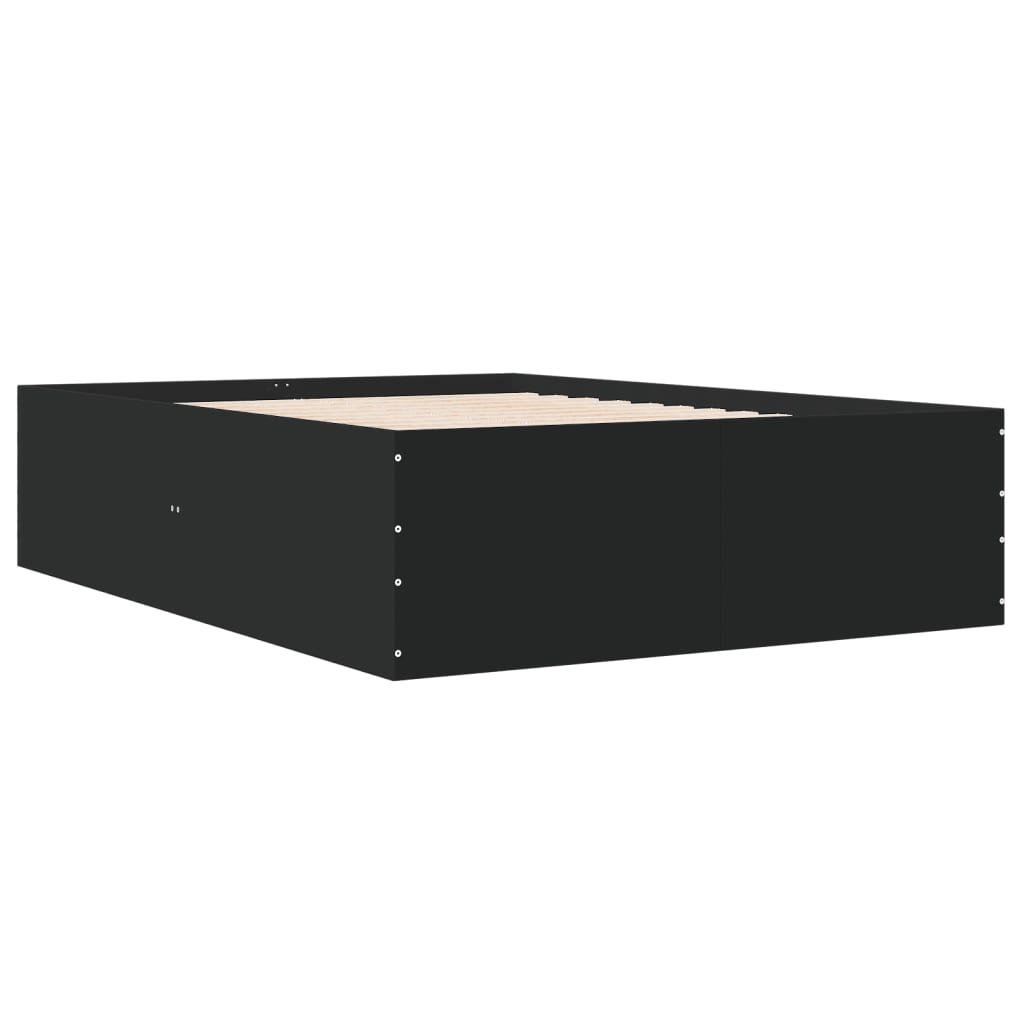 Okvir za krevet crni 140x190 cm konstruirano drvo