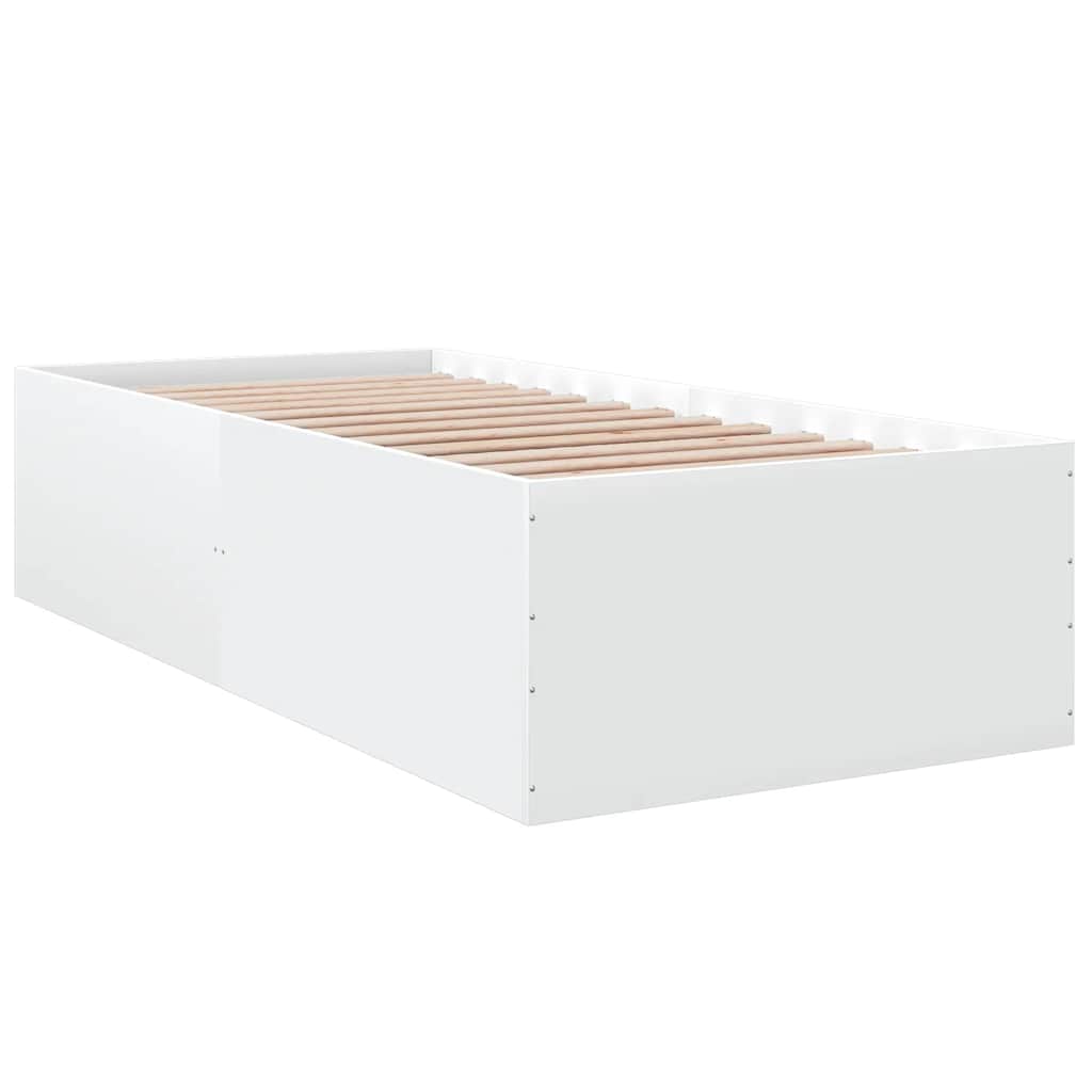 Okvir za krevet bijeli 100 x 200 cm konstruirano drvo