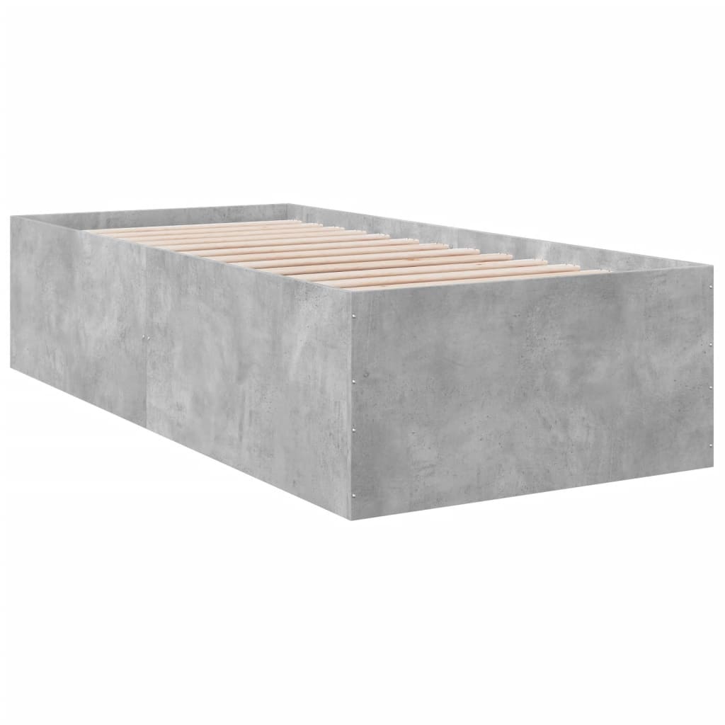 Okvir kreveta boja betona 100x200 cm od konstruiranog drva