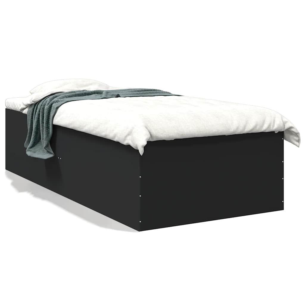 Okvir za krevet crni 90x200 cm konstruirano drvo