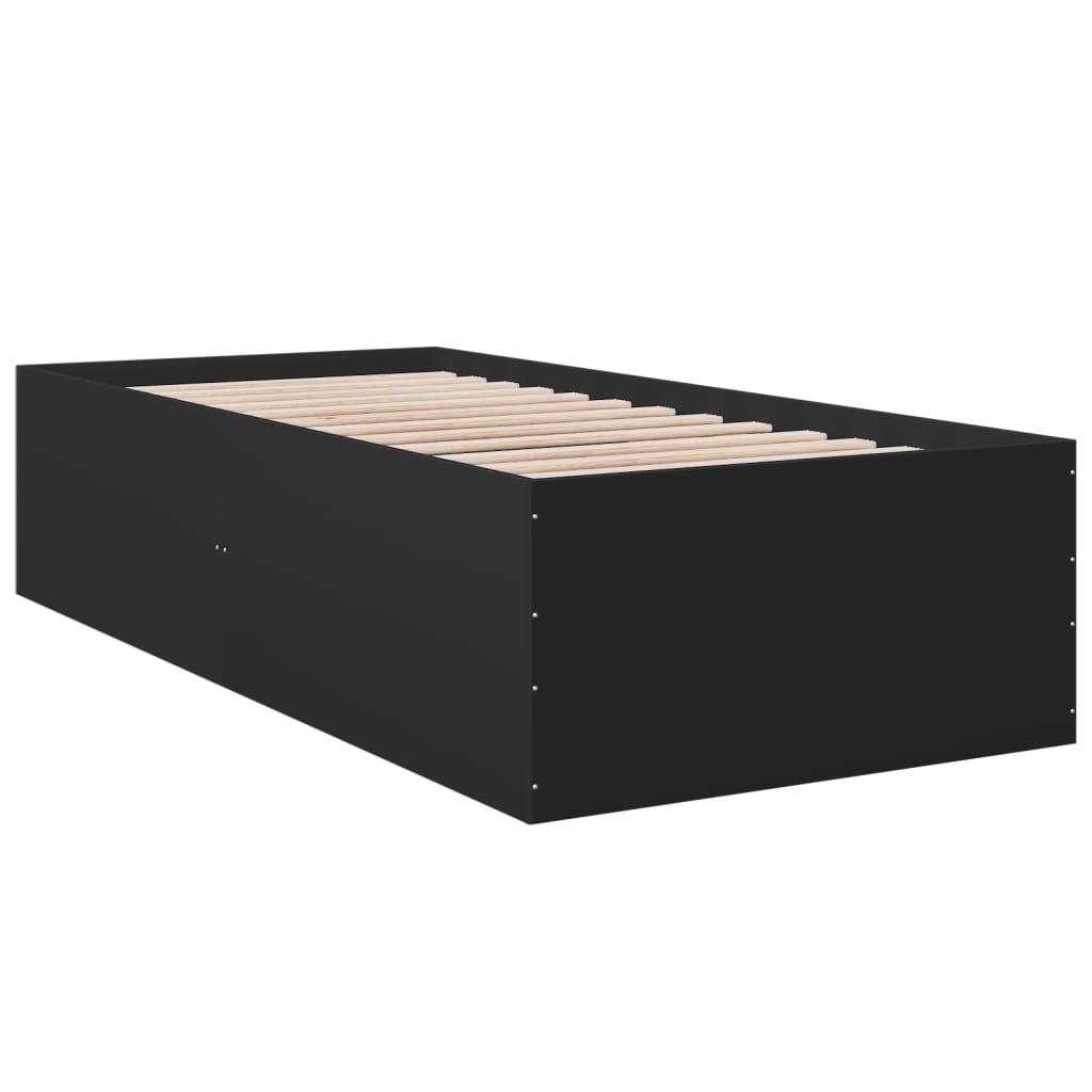 Okvir za krevet crni 90x200 cm konstruirano drvo