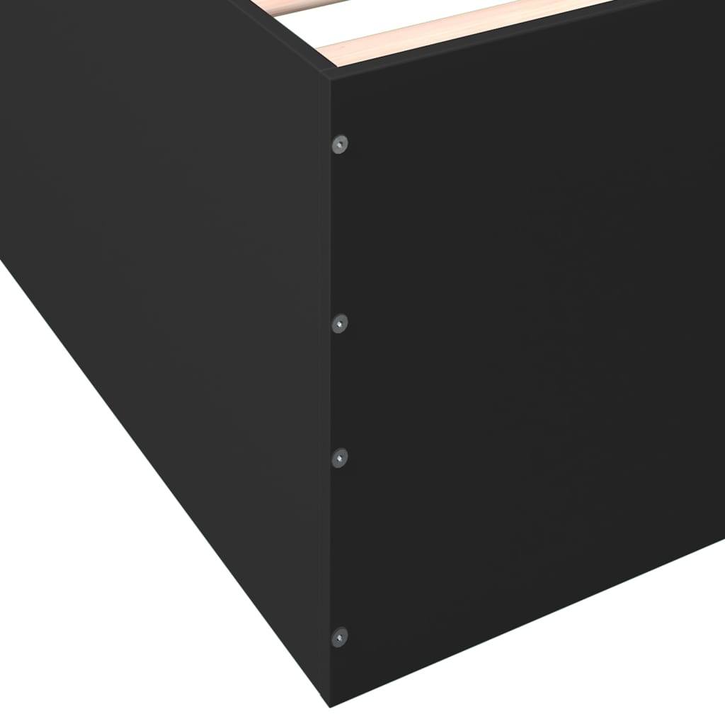 Okvir za krevet crni 90 x 190 cm od konstruiranog drva