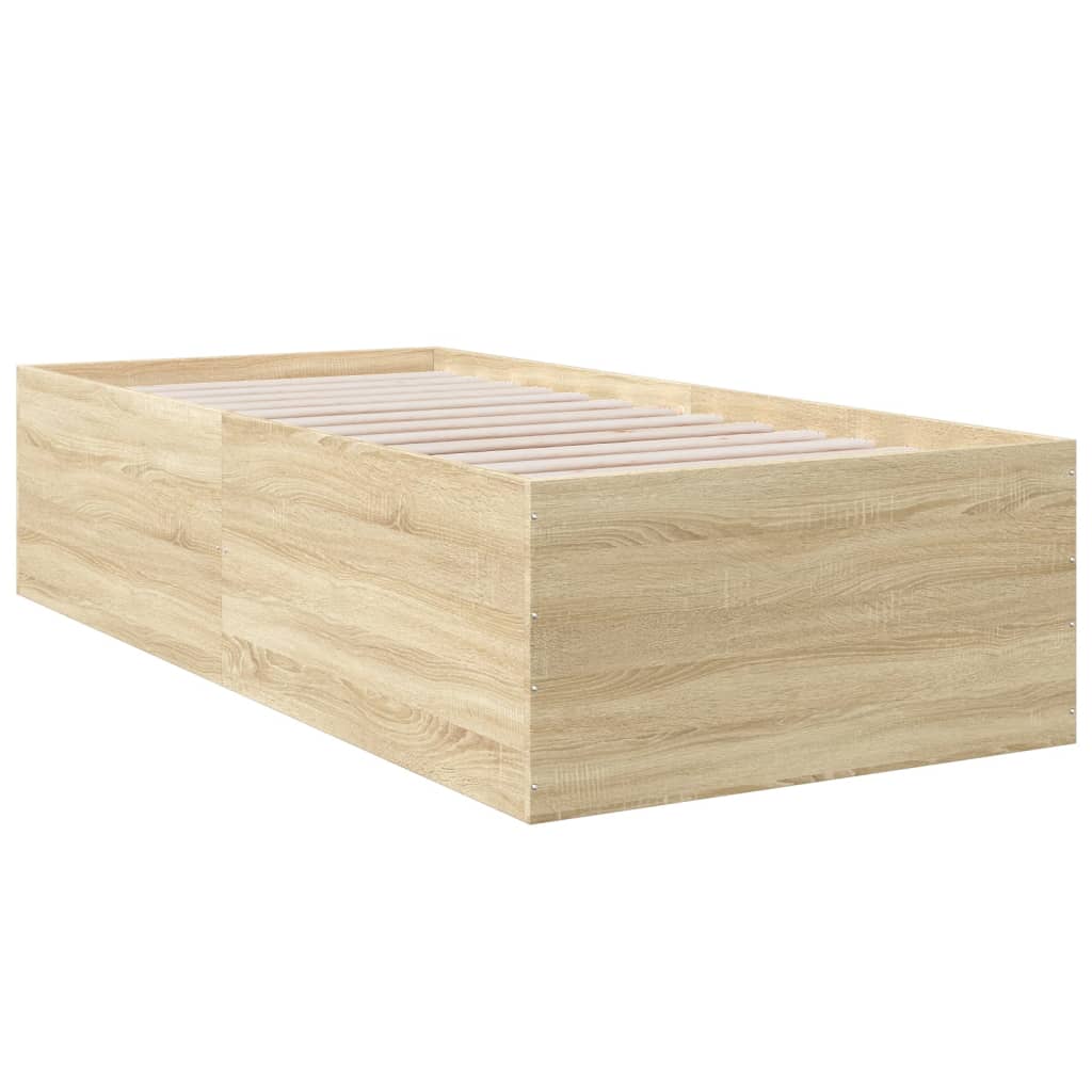 Okvir za krevet boja hrasta 90 x 190 cm od konstruiranog drva