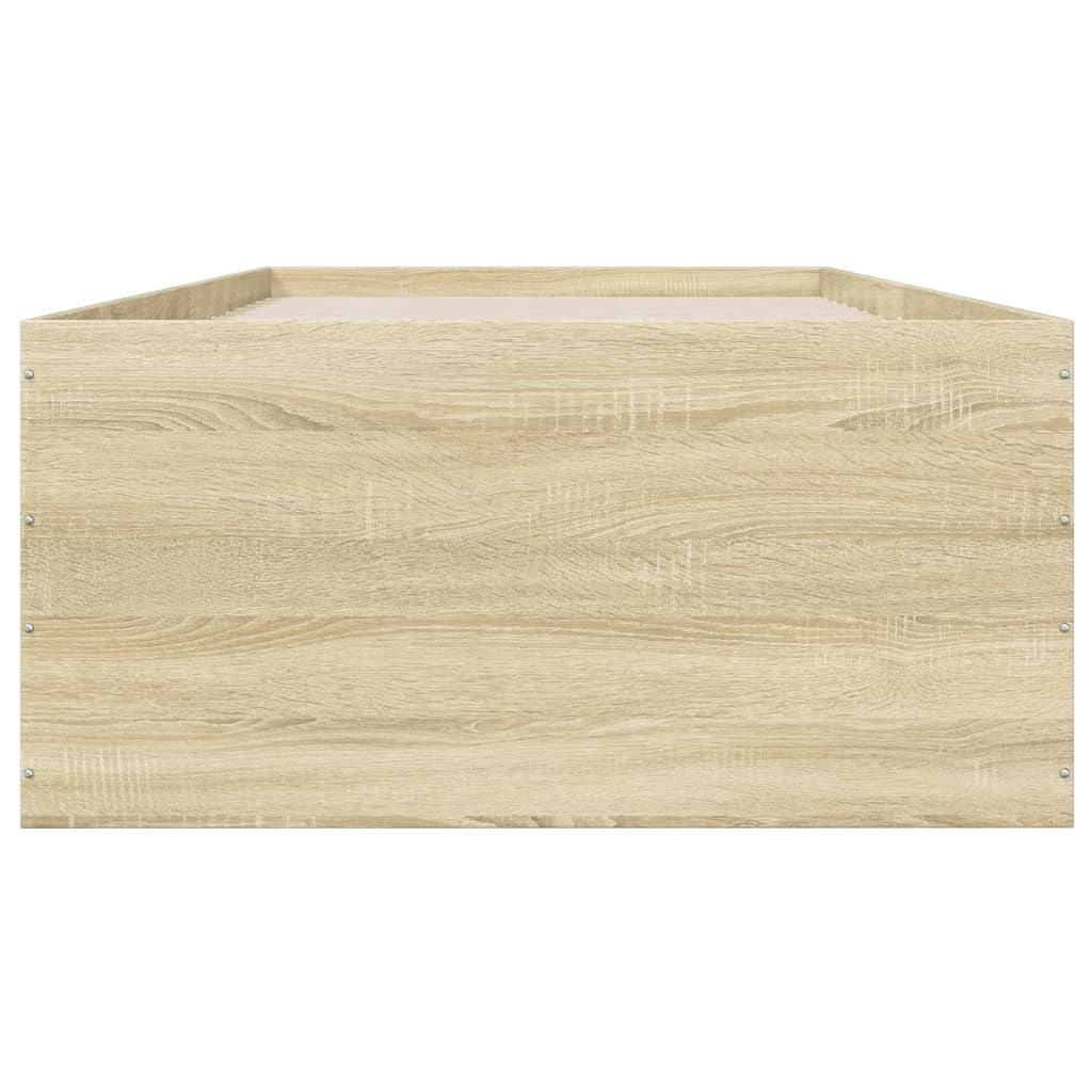 Okvir za krevet boja hrasta 90 x 190 cm od konstruiranog drva