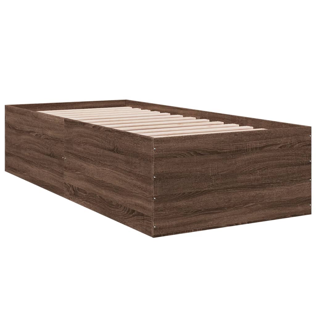 Okvir za krevet smeđi hrast 90x190 cm konstruirano drvo