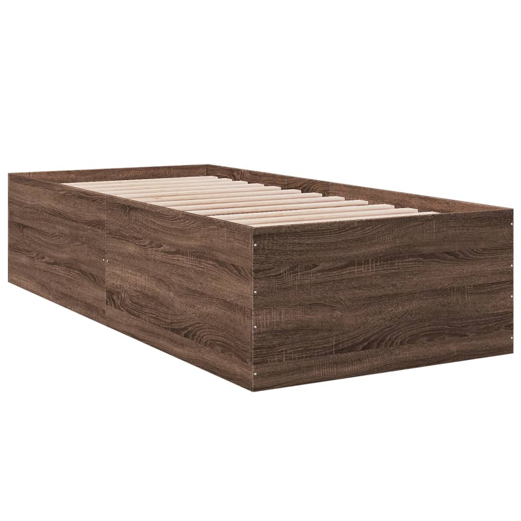 Okvir za krevet smeđi hrast 90x190 cm konstruirano drvo