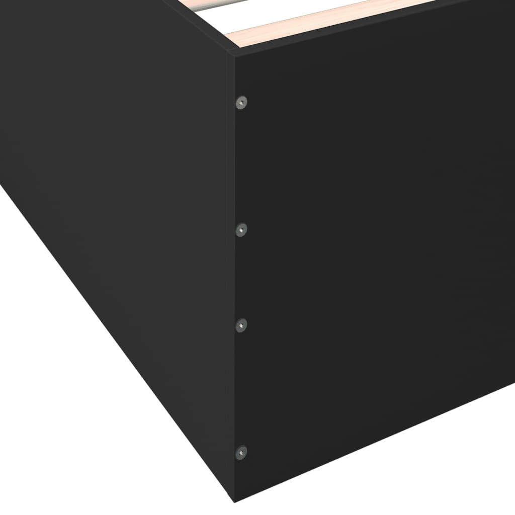 Okvir za krevet crni 75 x 190 cm od konstruiranog drva