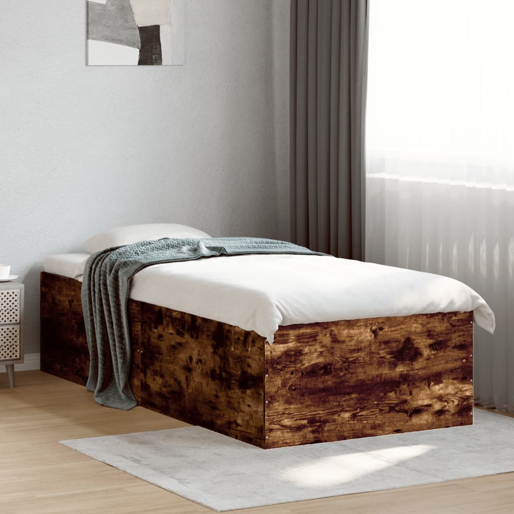 Okvir za krevet boja hrasta 75x190 cm konstruirano drvo