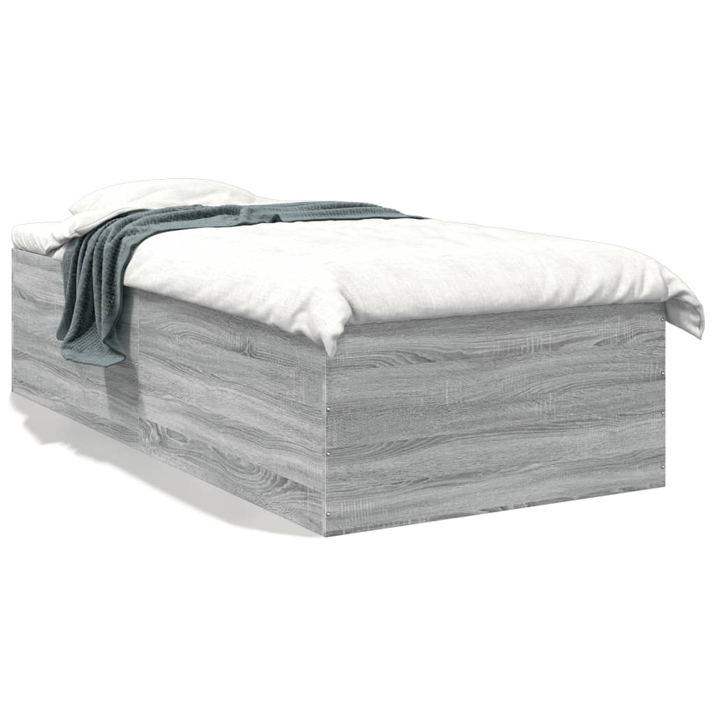 Okvir za krevet boja hrasta 75 x 190 cm od konstruiranog drva