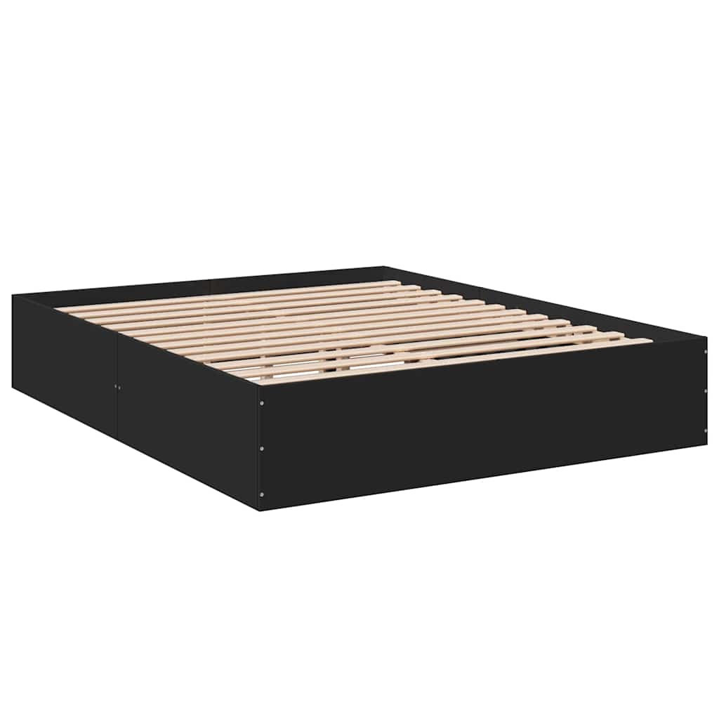 Okvir za krevet crni 150x200 cm konstruirano drvo