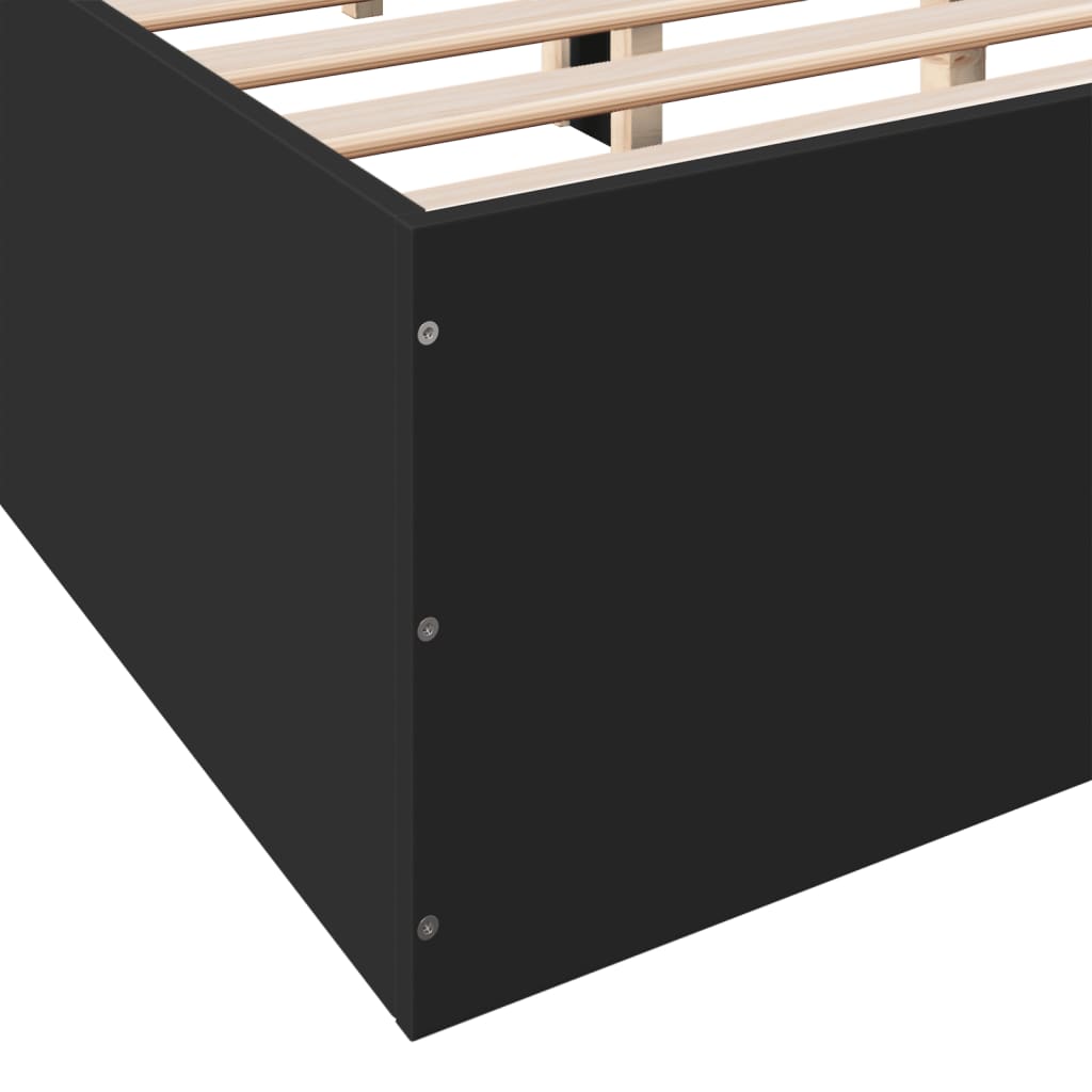 Okvir za krevet crni 135x190 cmkonstruirano drvo