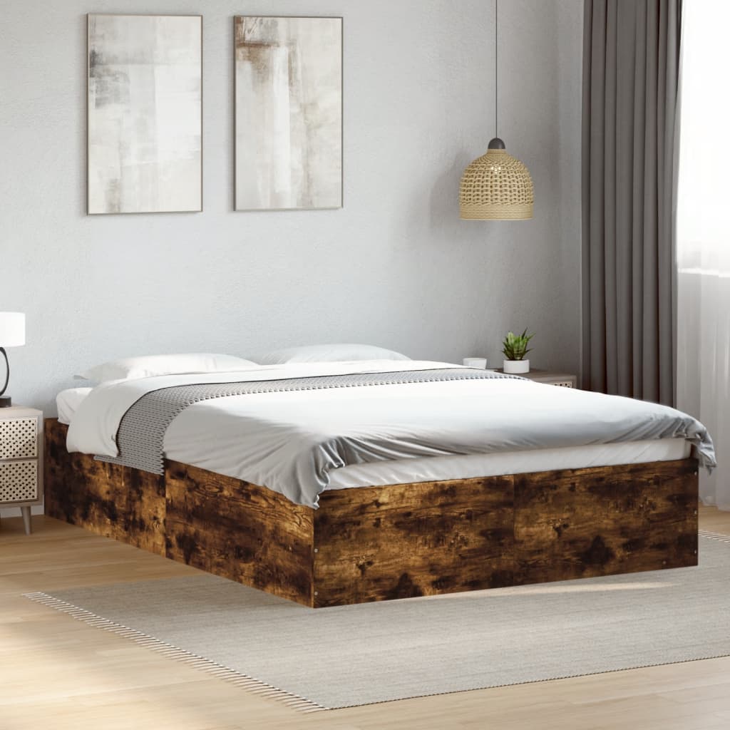 Okvir za krevet boja hrasta 135x190 cm konstruirano drvo