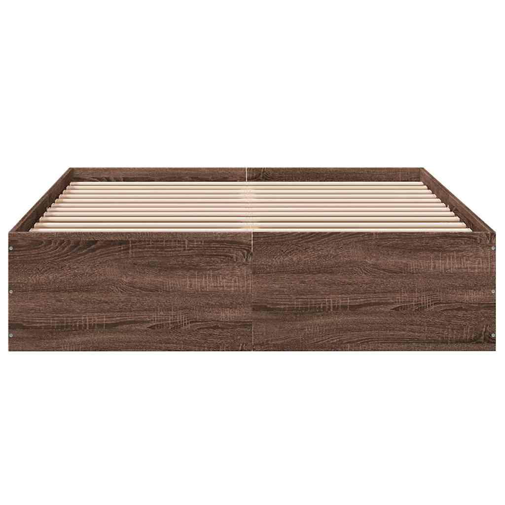 Okvir za krevet smeđi hrast 135x190 cm konstruirano drvo