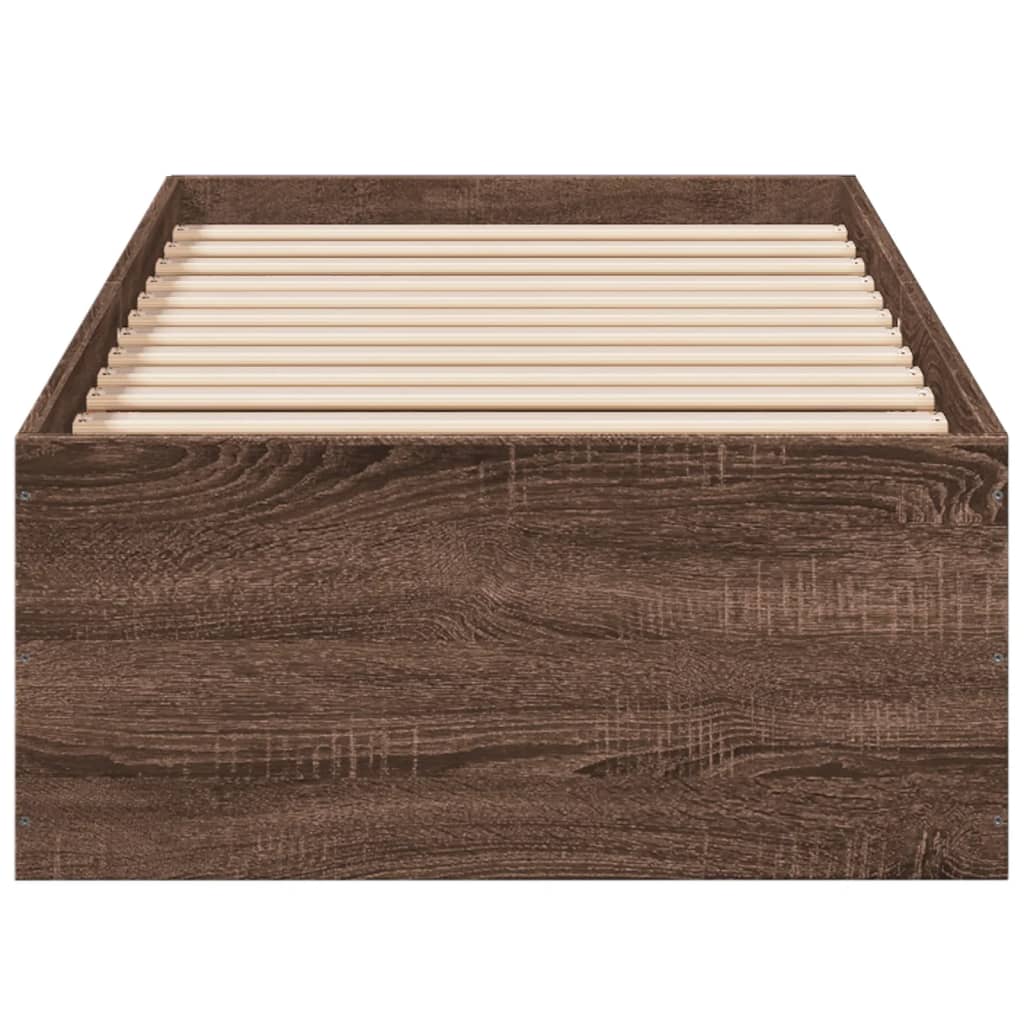 Okvir za krevet smeđi hrast 100 x 200 cm konstruirano drvo