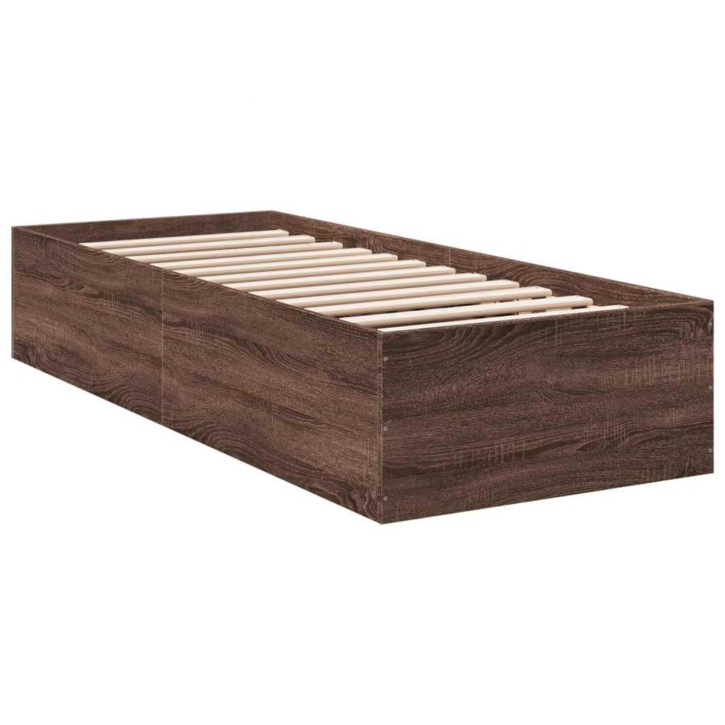 Okvir za krevet smeđi hrast 100 x 200 cm konstruirano drvo