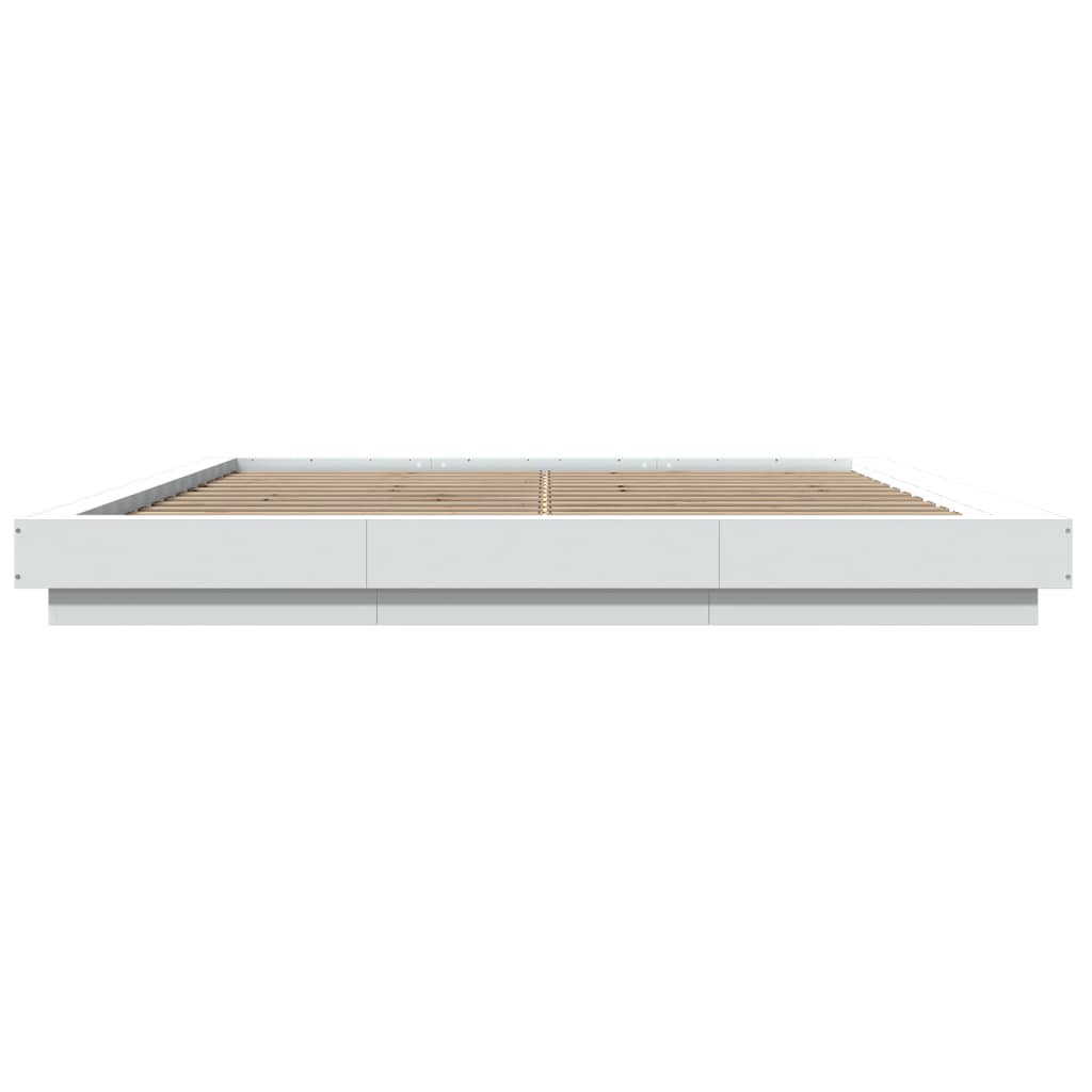 Okvir kreveta LED bijeli 200 x 200 cm konstruirano drvo