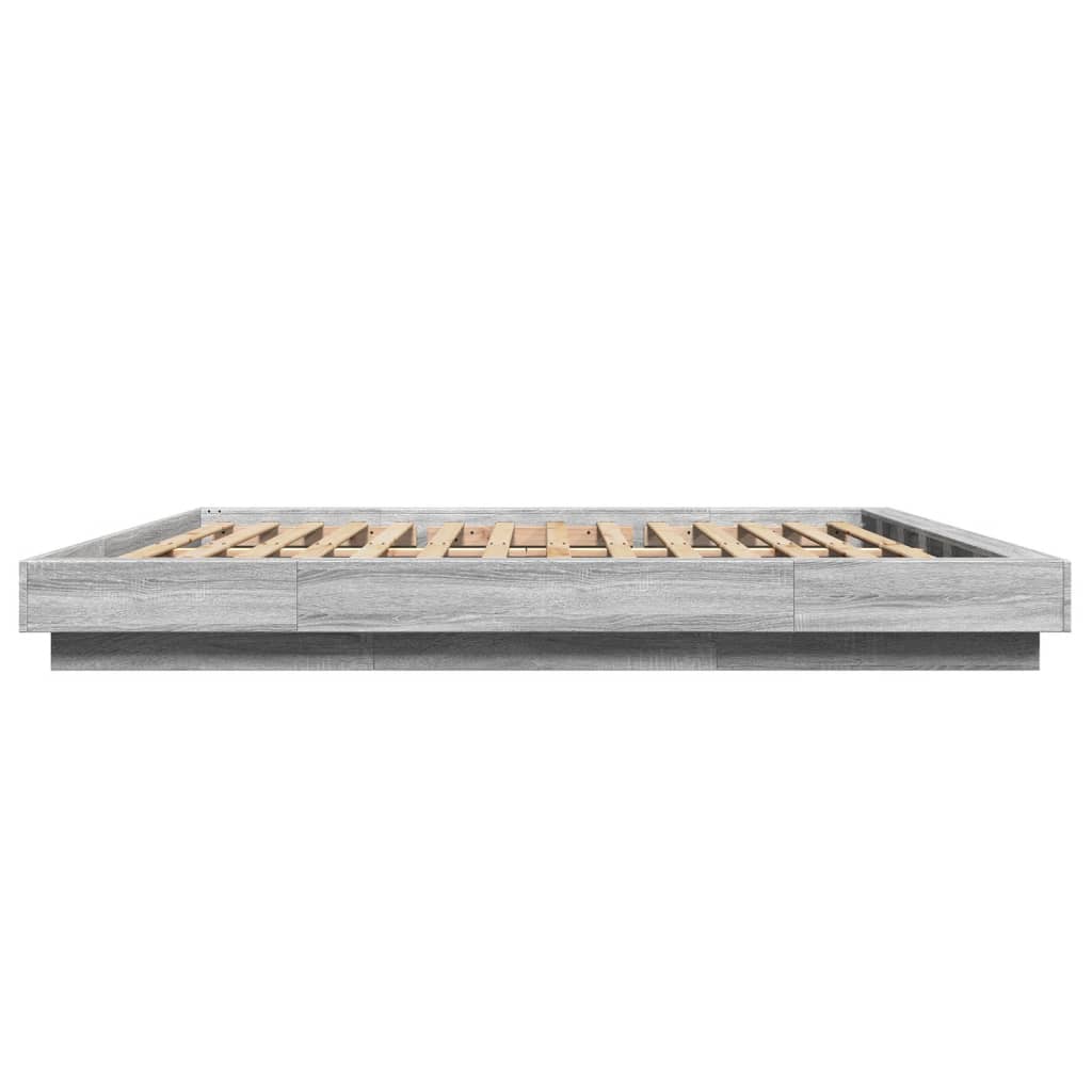 Okvir za krevet s LED svjetlima boja hrasta 180 x 200 cm drveni