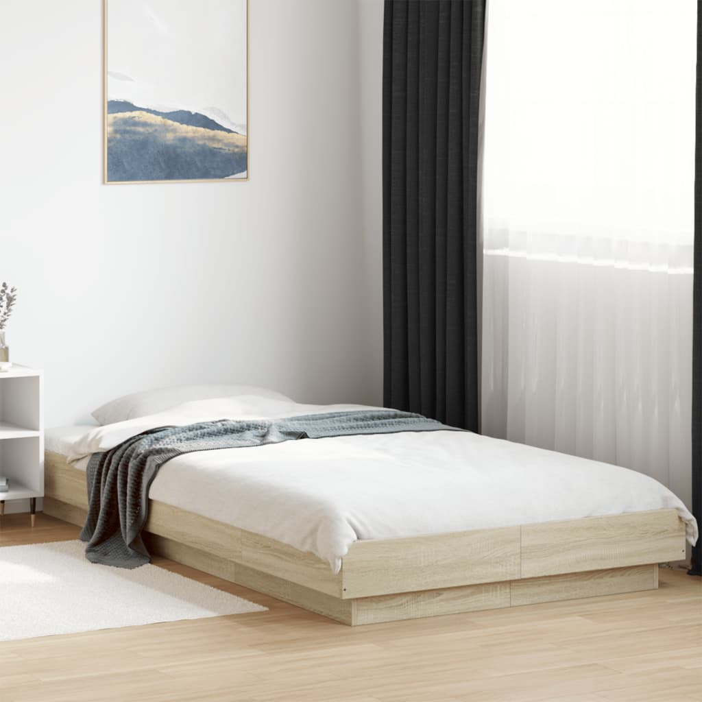 Okvir za krevet s LED svjetlima 75x190 cm od konstruiranog drva