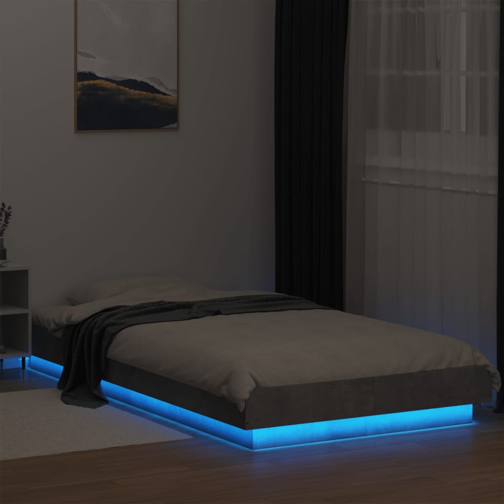 Okvir kreveta s LED svjetlima 75x190 cm od konstruiranog drva