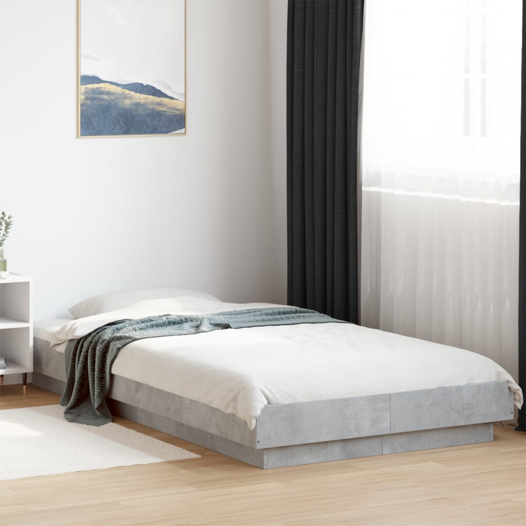 Okvir kreveta s LED svjetlima 75x190 cm od konstruiranog drva
