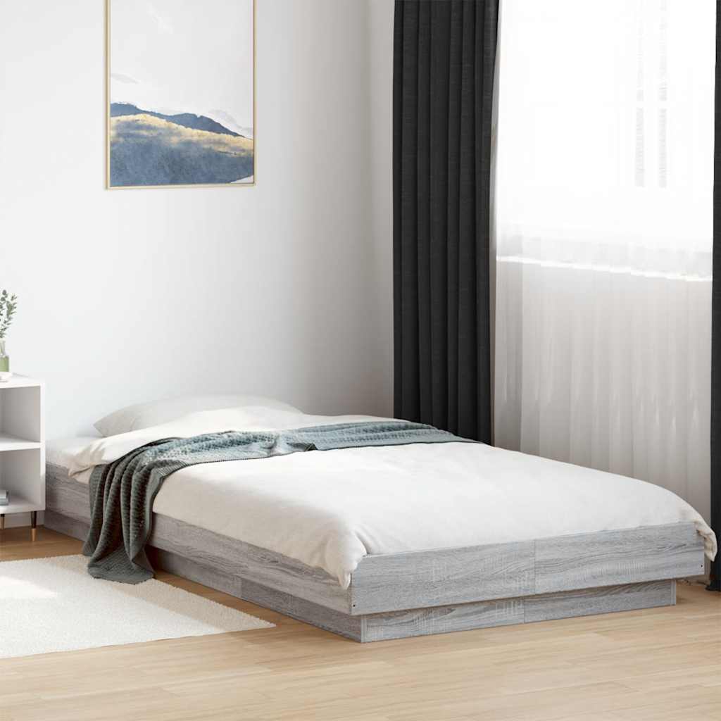 Okvir za krevet s LED svjetlima 75x190 cm od konstruiranog drva
