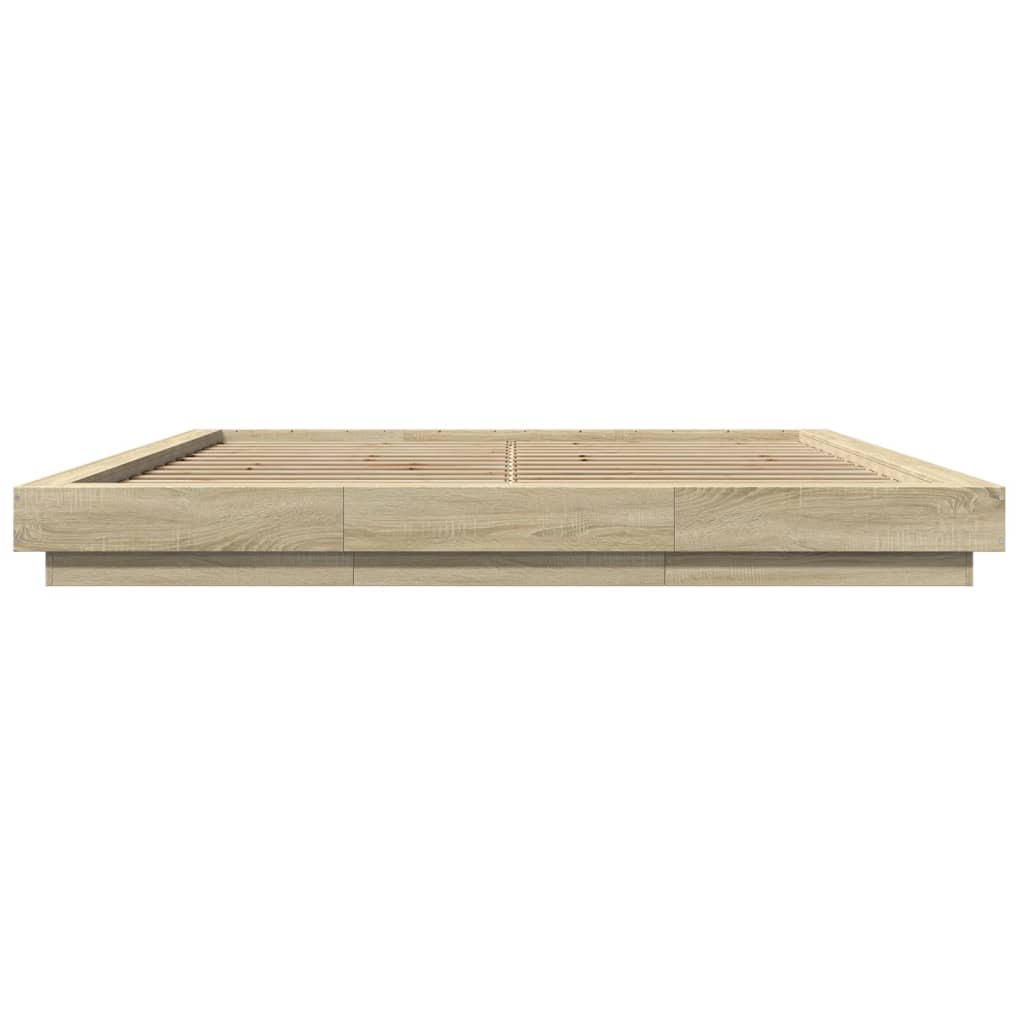 Okvir za krevet boja hrasta 200x200 cm od konstruiranog drva