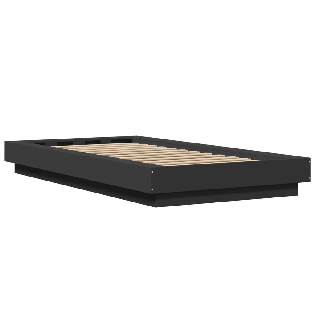 Okvir za krevet crni 90x200 cm konstruirano drvo