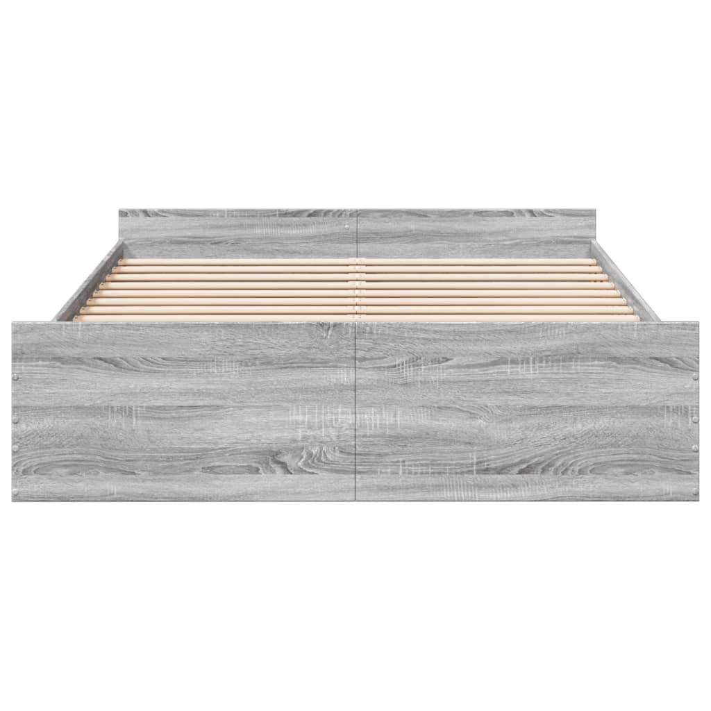 Okvir za krevet s ladicama boja hrasta 160x200 cm drveni