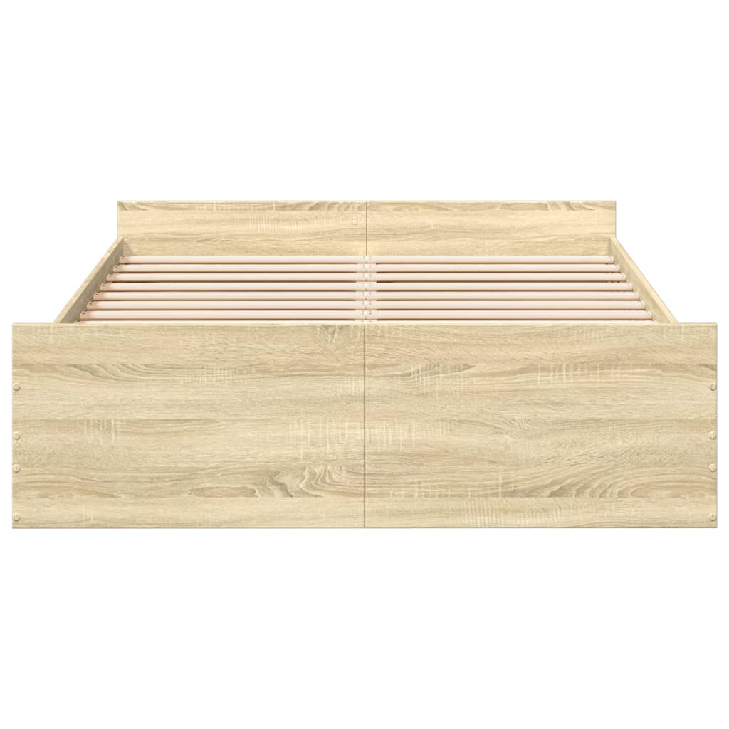 Okvir za krevet s ladicama boja hrasta 120x200 cm drveni