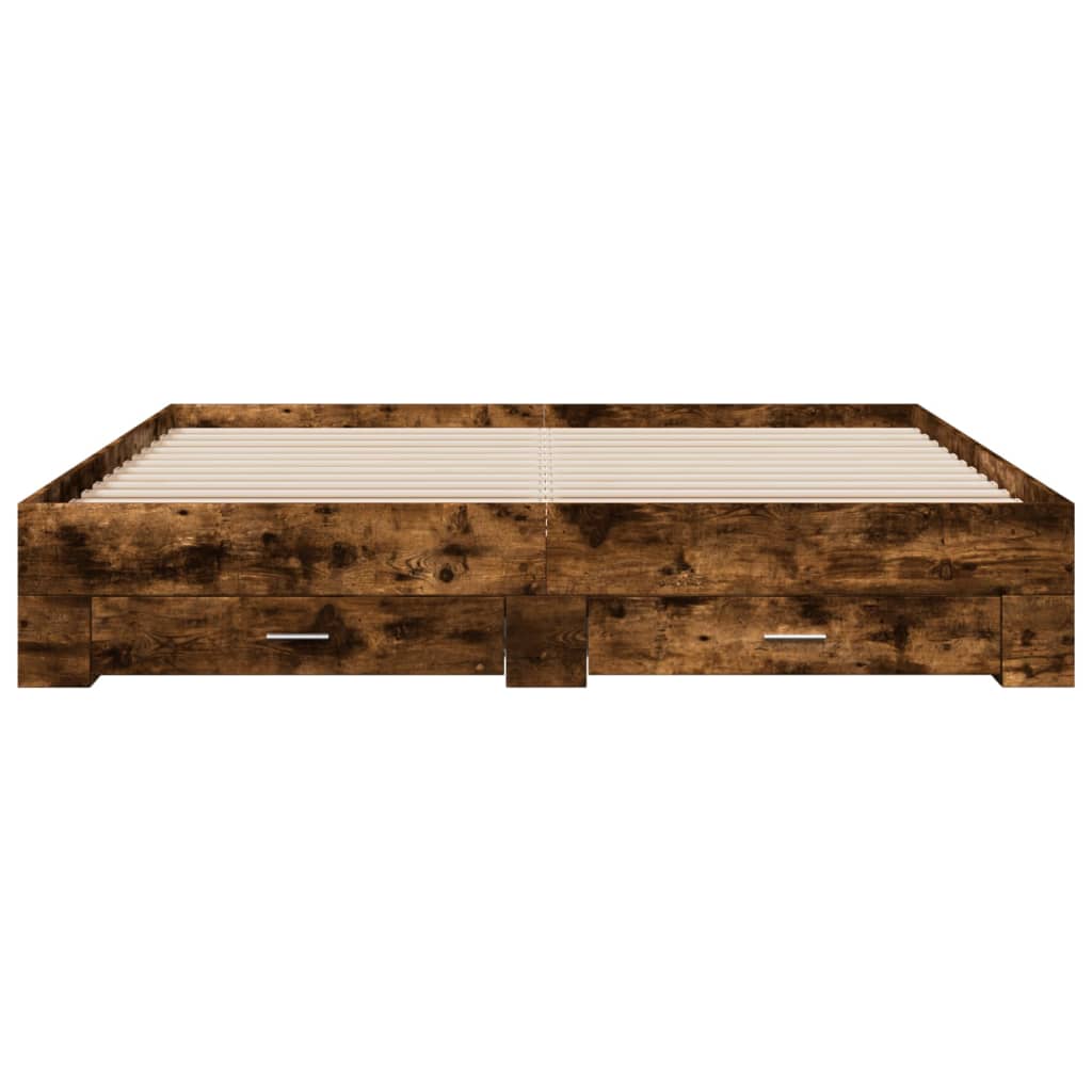 Okvir kreveta s ladicama boja hrasta 200x200 cm