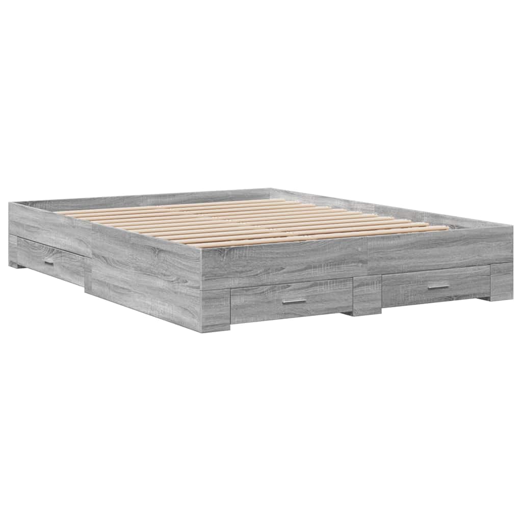 Okvir za krevet s ladicama boja hrasta 150x200 cm drveni