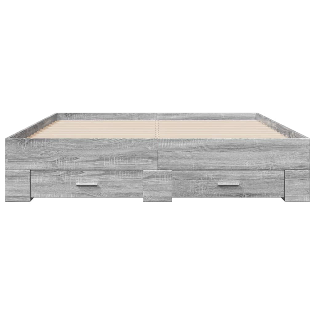 Okvir za krevet s ladicama boja hrasta 150x200 cm drveni