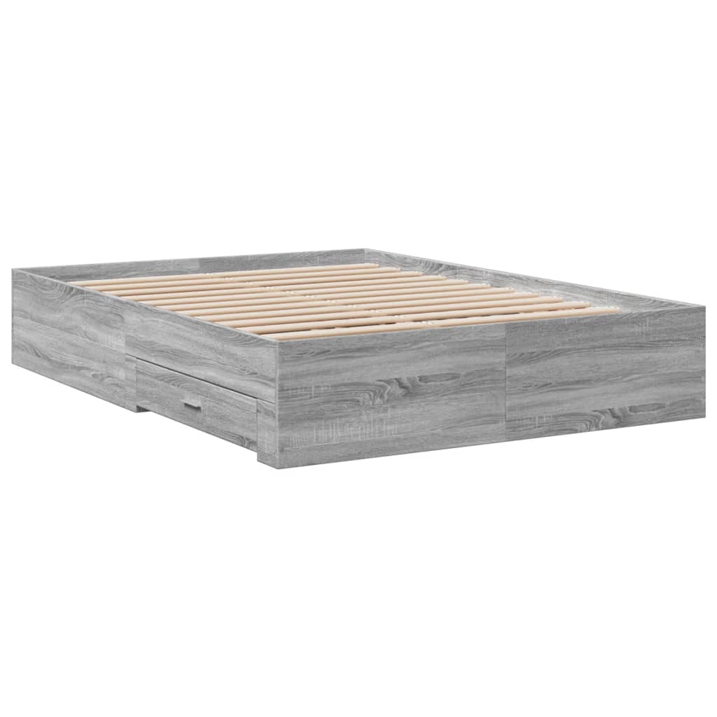 Okvir za krevet s ladicama boja hrasta 120x200 cm drveni