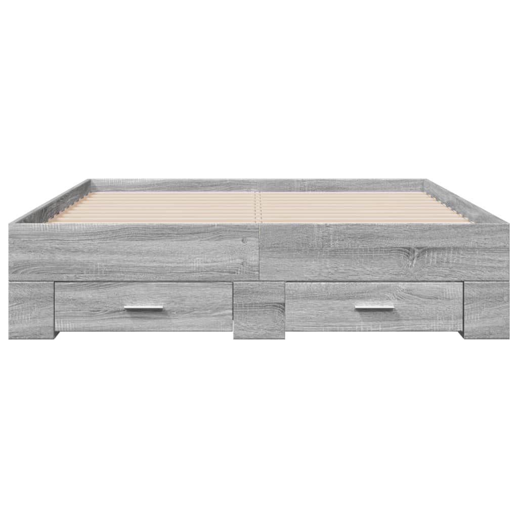 Okvir za krevet s ladicama boja hrasta 140x190 cm drveni