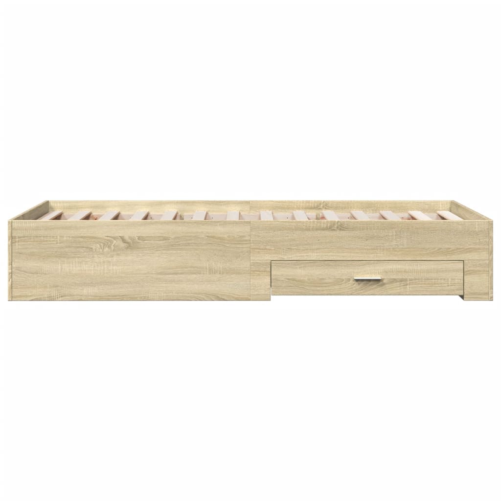 Okvir za krevet s ladicama boja hrasta 90x200 cm